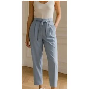 Athleta Skyline Pant II Paperbag Waist Belt Tie Size 6 Light Blue